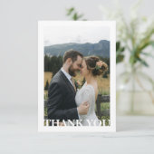 Modern Minimalist Calligraphy Crest monogram Photo Bedankkaart (Staand voorkant)