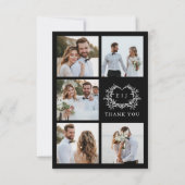 Modern Minimalist Calligraphy Crest monogram Photo Bedankkaart (Voorkant)