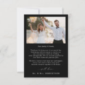 Modern Minimalist Calligraphy Crest monogram Photo Bedankkaart (Achterkant)