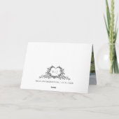 Modern Minimalist Calligraphy Crest monogram Photo Bedankkaart (Achterkant)