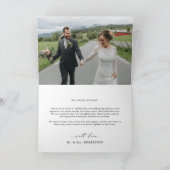 Modern Minimalist Calligraphy Crest monogram Photo Bedankkaart (Binnen)