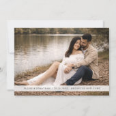 Modern Minimalist Calligraphy Crest monogram Photo Save The Date (Achterkant)