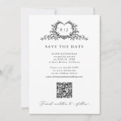 Modern Minimalist Calligraphy Crest monogram Photo Save The Date (Voorkant)