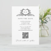 Modern Minimalist Calligraphy Crest monogram Photo Save The Date (Staand voorkant)