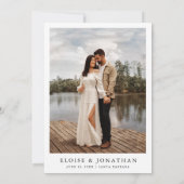 Modern Minimalist Calligraphy Crest monogram Photo Save The Date (Achterkant)