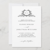 Modern Minimalist Calligraphy Crest Photo Wedding Kaart (Voorkant)