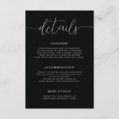 Modern Minimalist Calligraphy Wedding Details Informatiekaartje (Voorkant)