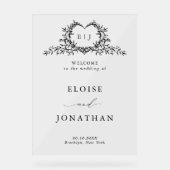 Modern Minimalist Calligraphy Wedding Welcome Acryl Bord (Voorkant)