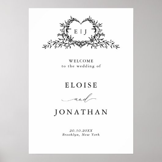 Modern Minimalist Calligraphy Wedding Welcome Poster (Voorkant)