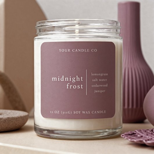 Modern Minimalist Candle Packaging Label Mauve