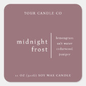 Modern Minimalist Candle Packaging Label Mauve (Voorkant)