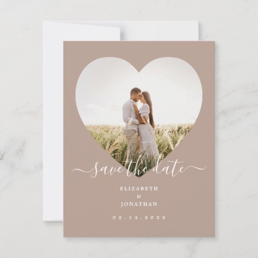 Modern minimalist Champagne Boho Wedding Photo Save The Date (Voorkant)