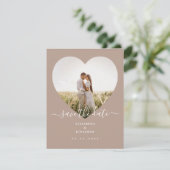 Modern minimalist Champagne Boho Wedding Photo Save The Date (Staand voorkant)