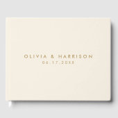 Modern minimalist Champagne Simple Wedding Gastenboek (Voorkant)