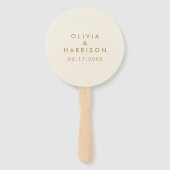 Modern minimalist Champagne Simple Wedding Handwaaier (Achterkant)