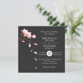 Modern minimalist Cherry Blossom Invitation Kaart (Staand voorkant)