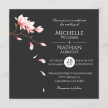 Modern minimalist Cherry Blossom Invitation