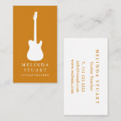 Modern Minimalist Chic Musician Guitar Teacher Visitekaartje (Voorkant / Achterkant)