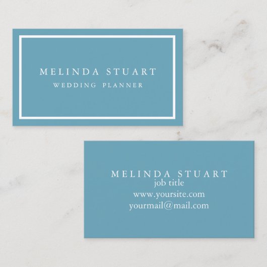 Modern Minimalist Chic Navy Blue Business Card Visitekaartje (Voorkant / Achterkant)