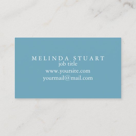 Modern Minimalist Chic Navy Blue Business Card Visitekaartje (Achterkant)
