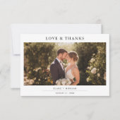 Modern Minimalist Chic Photo Wedding Bedankkaart (Voorkant)