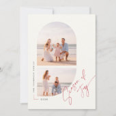Modern Minimalist Christmas Beach Family Photo Feestdagenkaart (Voorkant)
