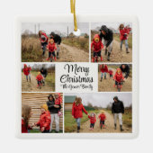Modern Minimalist Christmas Family Collage Keramisch Ornament (Voorkant)