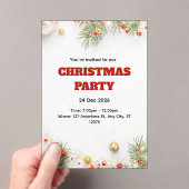 Modern Minimalist Christmas Invitation Acryl Uitnodigingen (Insitu (Draagbaar))