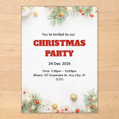 Modern Minimalist Christmas Invitation Acryl Uitnodigingen (Voorkant)