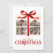 Modern Minimalist Christmas Red Photo Feestdagenkaart (Voorkant)