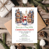 Modern minimalist Christmas scene invitation Kaart