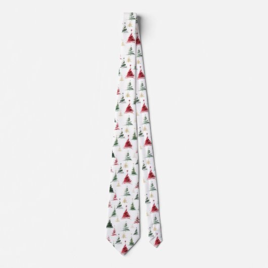 Modern Minimalist Christmas Tree Neck tie Stropdas (Voorkant)