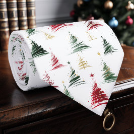 Modern Minimalist Christmas Tree Neck tie Stropdas