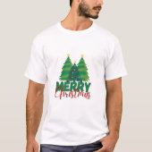 Modern Minimalist Christmas Tree Pattern T-Shirt (Voorkant)
