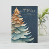 Modern Minimalist Christmas Tree Personalized Feestdagenkaart (Staand voorkant)