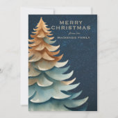 Modern Minimalist Christmas Tree Personalized Feestdagenkaart (Voorkant)