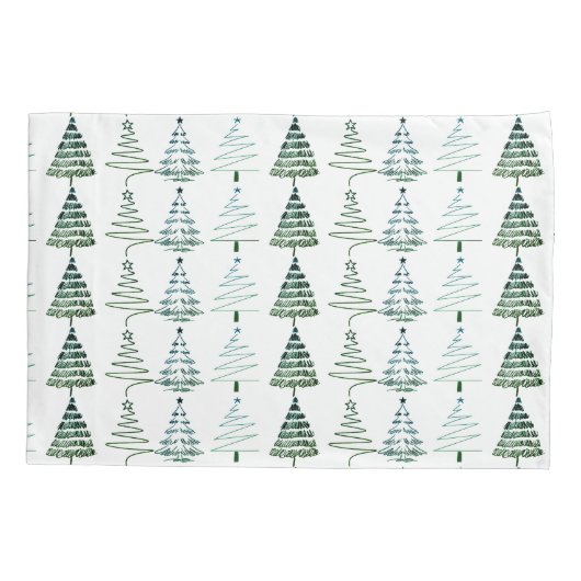 Modern Minimalist Christmas Trees Doodles Kussensloop (Achterkant)