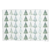Modern Minimalist Christmas Trees Doodles Kussensloop (Voorkant)