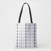 Modern Minimalist Christmas Trees Doodles Tote Bag (Voorkant)