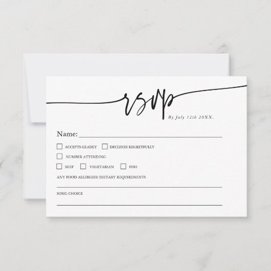 Modern Minimalist Classic QR code Boho Wedding RSVP Kaartje (Voorkant)