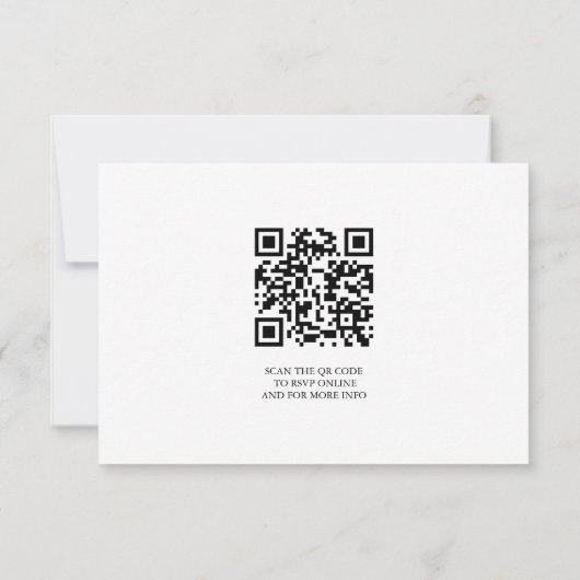 Modern Minimalist Classic QR code Boho Wedding RSVP Kaartje (Achterkant)