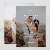 Modern minimalist Classy Photo Wedding Kaart (Voorkant / Achterkant)