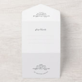 Modern minimalist Classy Photo Wedding Rsvp All In One Uitnodiging (Buitenkant)