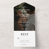 Modern minimalist Classy Photo Wedding Rsvp All In One Uitnodiging (Binnen)