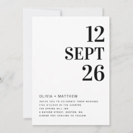 Modern Minimalist Clean Wedding | Photo & QR Code Kaart