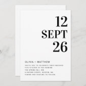 Modern Minimalist Clean Wedding | Photo & QR Code Kaart (Voorkant / Achterkant)