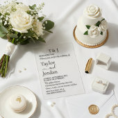 Modern Minimalist Clear Acrylic Wedding Invitation Acryl Uitnodigingen