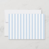 Modern Minimalist Coastal Blue StripesWedding RSVP Kaartje (Achterkant)