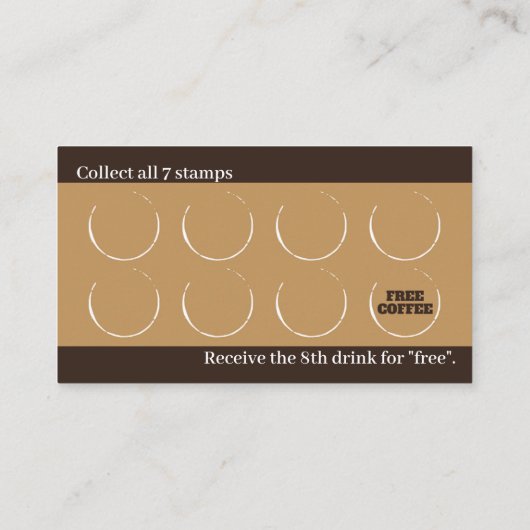 Modern Minimalist Coffee Shop Loyalty Card Templat (Achterkant)