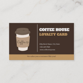 Modern Minimalist Coffee Shop Loyalty Card Templat